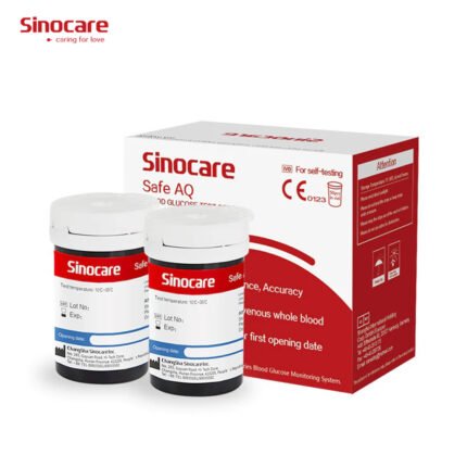 Sinocare Safe AQ & UG Glucometer Test Strips – 50 Test Strips