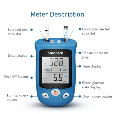 Sinocare UG Uric Acid & Glucose Monitor - Image 2