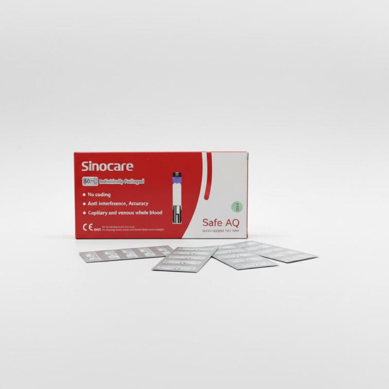 -7% Sinocere Safe AQ & UG Sugar Strips – 50-Test Foil Packing